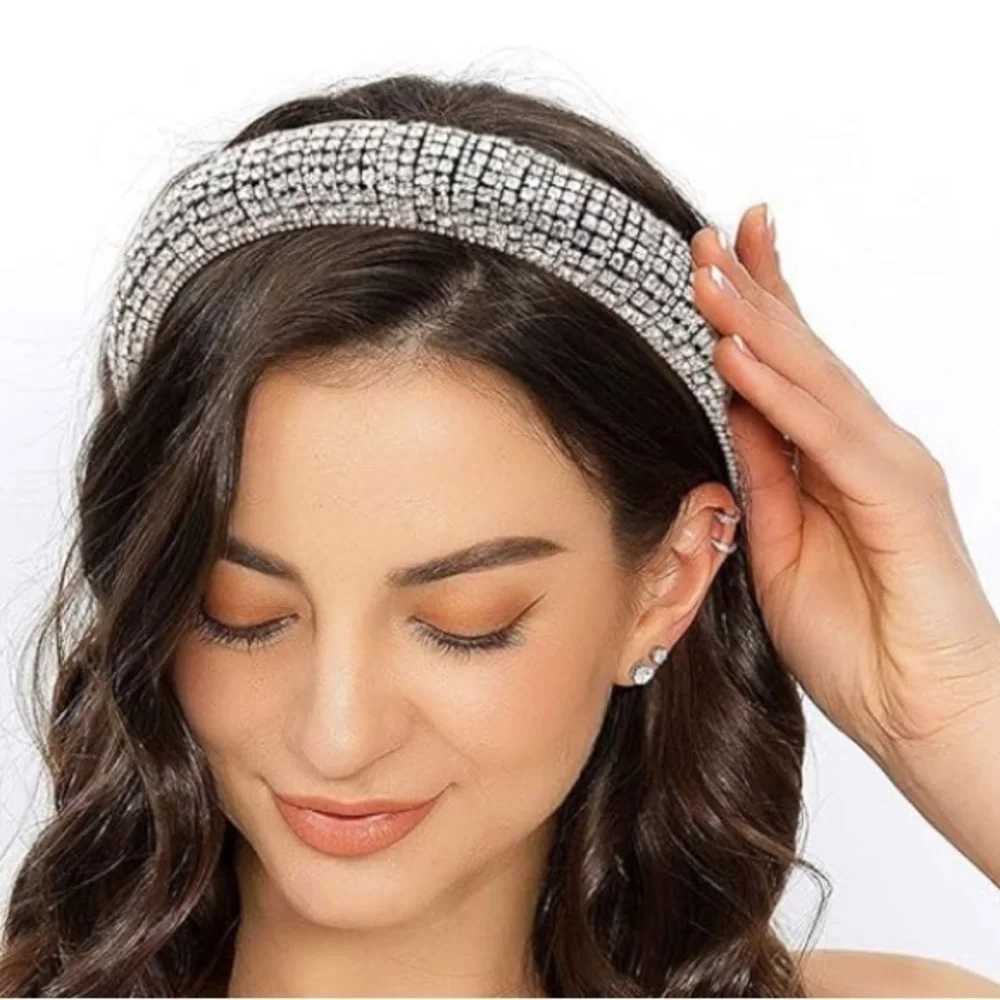 Headband Crystal Luxury‎ Bling Rhinestone Headband For Women Designer Hair Acces